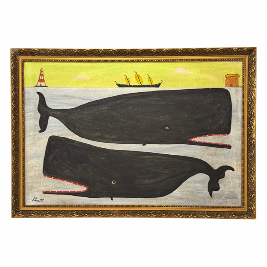 Steve Camps Original Framed Whale Painting