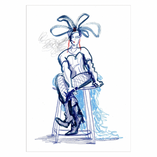 Georgie Bennett Costumed Life Drawing Digital Print