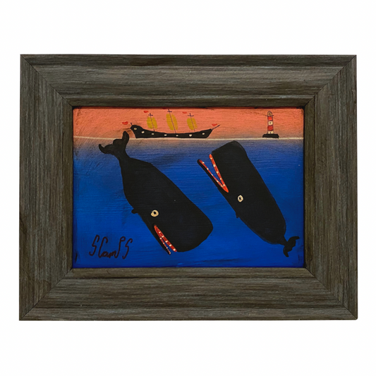 Steve Camps Original Framed Whale Painting