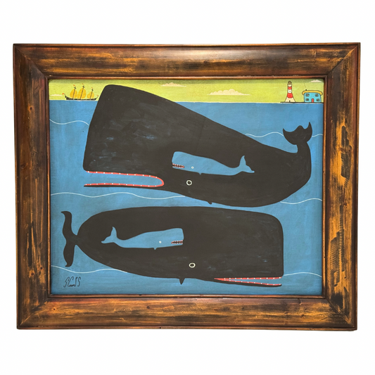 Steve Camps Original Framed Whale Painting