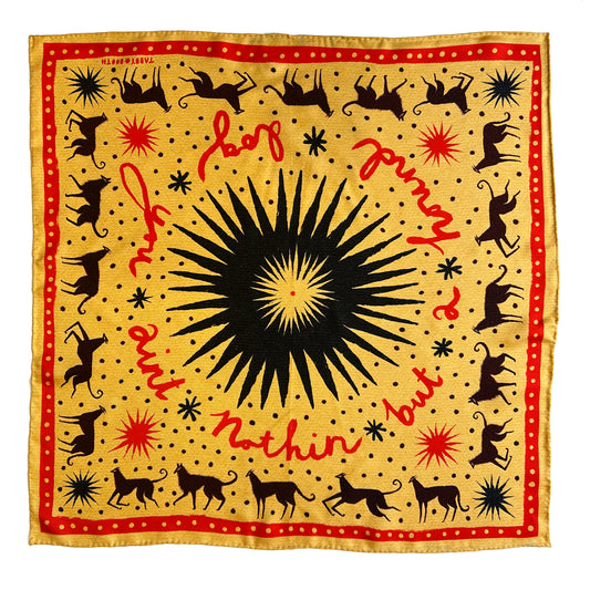 Tabby Booth Hermes Quality 100% Silk Hound Dog Scarf