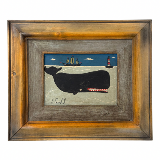 Steve Camps Original Framed Whale Painting