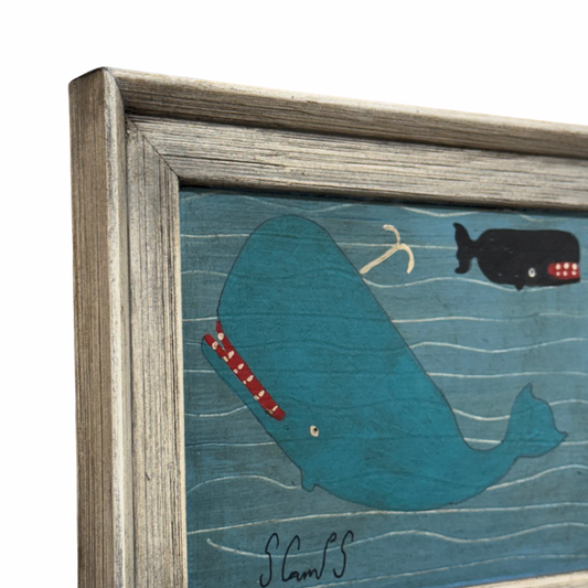 Steve Camps Original Framed Whale Painting