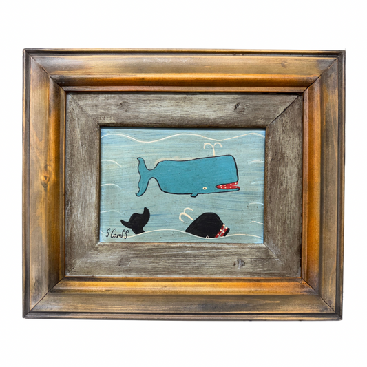 Steve Camps Original Framed Whale Painting