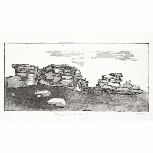Niamh Spink ‘Brimham Rocks Morning’ Aquatint Etchingn