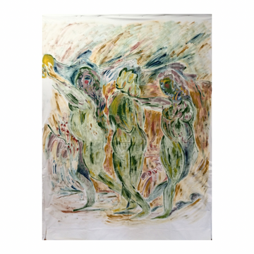 Chloe Bonfield Original Painting On Vintage Bed Linen