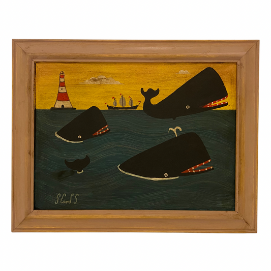 Steve Camps Original Framed Whale Painting
