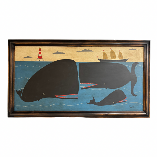 Steve Camps Original Framed Whale Painting