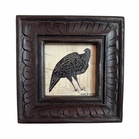Tabby Booth Painting LOVEBIRD I in Antique Wood Frame