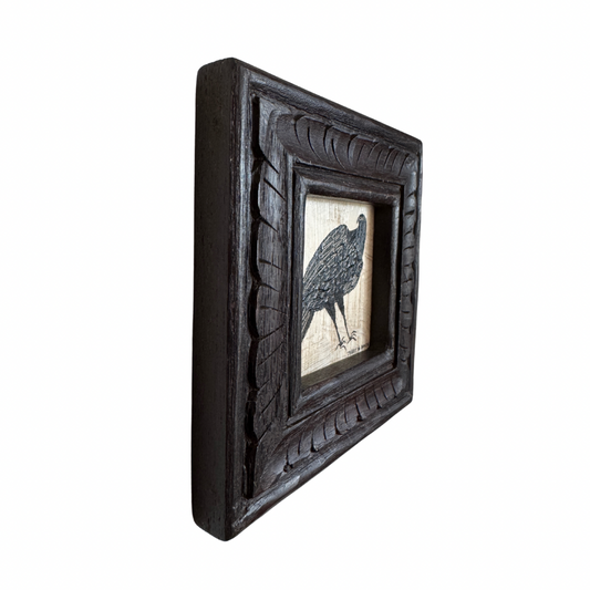 Tabby Booth Painting LOVEBIRD I in Antique Wood Frame