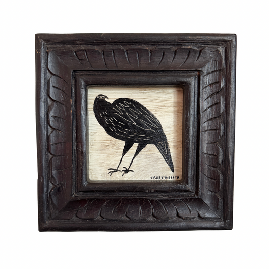 Tabby Booth Painting LOVEBIRD II in Antique Wood Frame