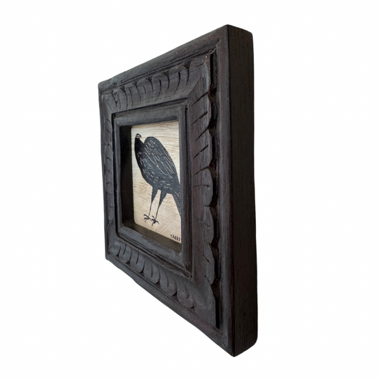 Tabby Booth Painting LOVEBIRD II in Antique Wood Frame