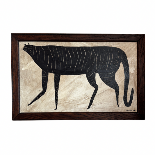 Tabby Booth Painting TIGER TIGER in Antique Wood Frame