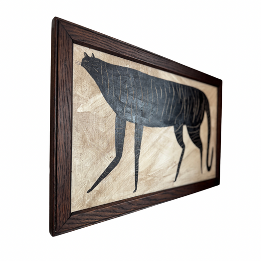 Tabby Booth Painting TIGER TIGER in Antique Wood Frame