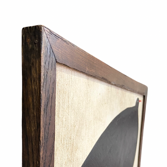 Tabby Booth Original Painting 'CHOUGH’ In Antique Wood Frame