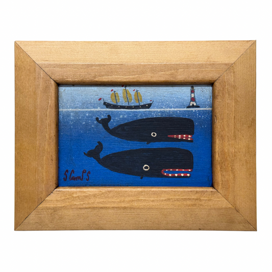 Steve Camps Original Framed Whale Painting