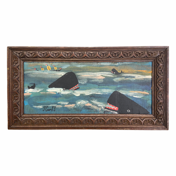 Steve Camps Original Framed Whale Painting