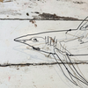 Ben Baker 'Blue Shark' Mixed Automata on Canvas