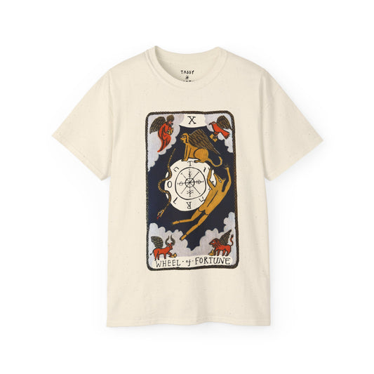 Tabby Booth Ultra Cotton Tarot Tshirt • Wheel of Fortune