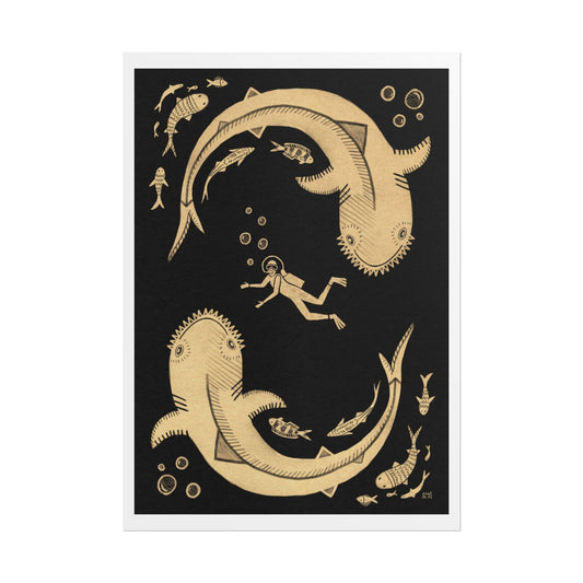 Katy Gusterson Fine Art Print • Scuba Shark
