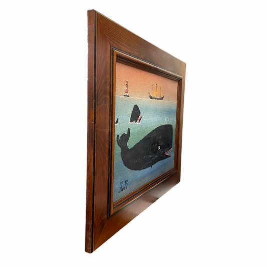 Steve Camps Original Framed Whale Painting