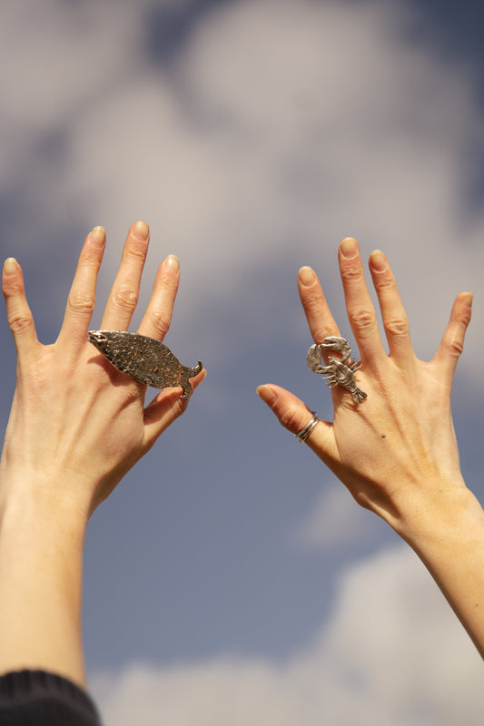 Tabby Booth X Rare Bear Jewellery • 24-Carat Gold Plated Lobster Ring