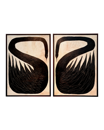 Tabby Booth Pair of Original SWANS Paintings