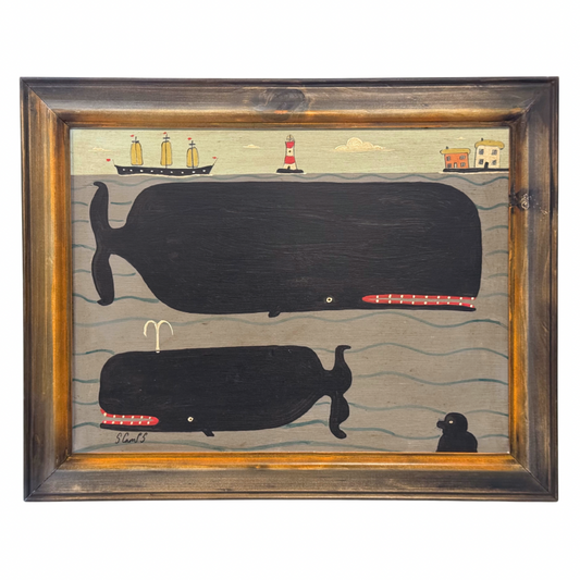 Steve Camps Original Framed Whale Painting