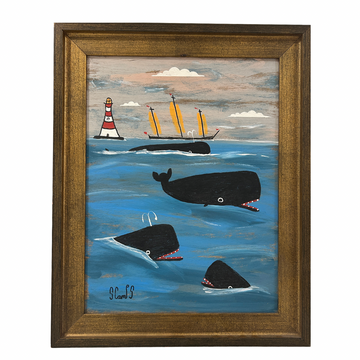 Steve Camps Original Framed Whale Painting