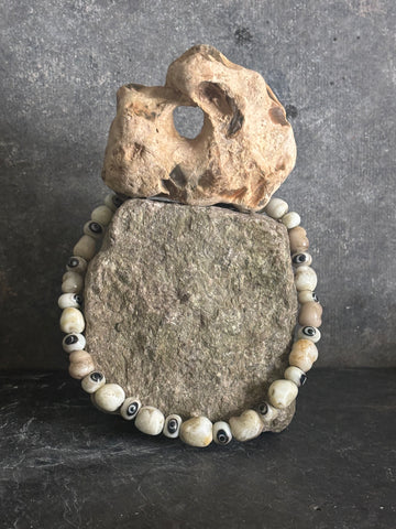 Emme Wears Handcrafted Foraged Glass All Seeing Eye Necklace