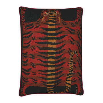 Tabby Booth Large Cotton-Linen Tiger Rug Cushion