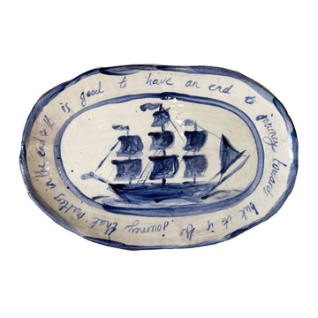 Eloise Rose Handmade Terracotta Platter • It Is Good To Have An End To Journey Towards But It Is The Journey That Matters In The End