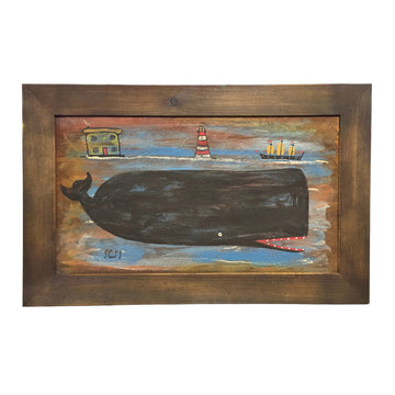 Steve Camps Original Framed Whale Painting