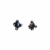 Claire English Black Pearl Stud Earrings Silver