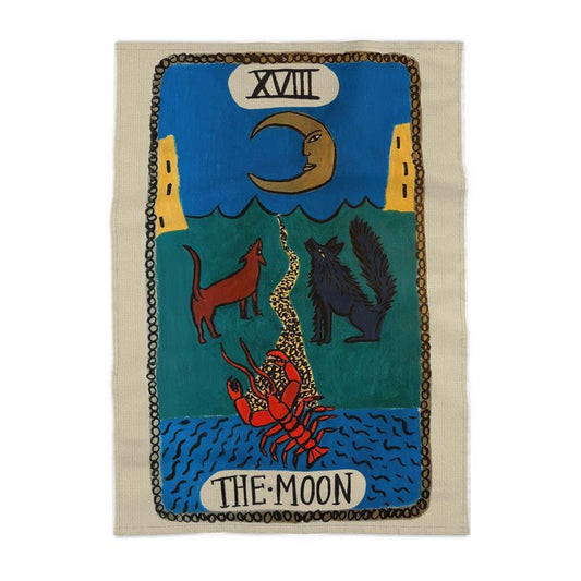 Tabby Booth Cotton Tarot Moon Tea Towel