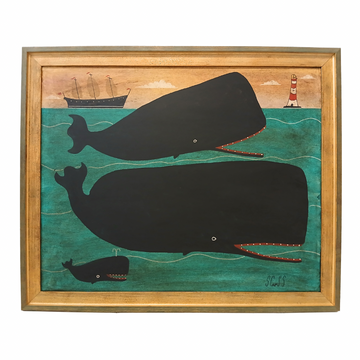 Steve Camps Original Framed Whale Painting