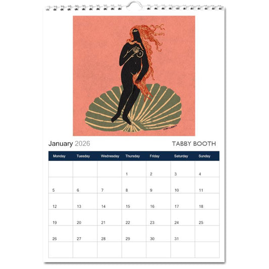 Tabby Booth Illustration Calendar 2026