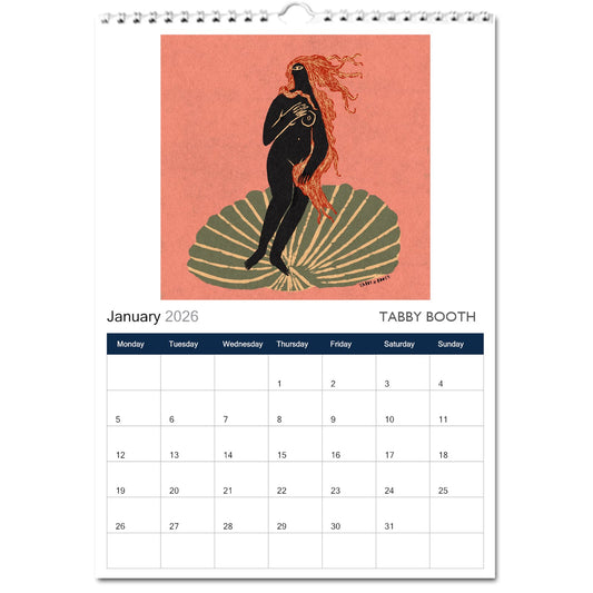 Tabby Booth Illustration Calendar 2026