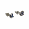 Claire English Black Pearl Stud Earrings Silver