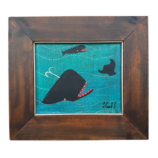 Steve Camps Original Framed Whale Painting