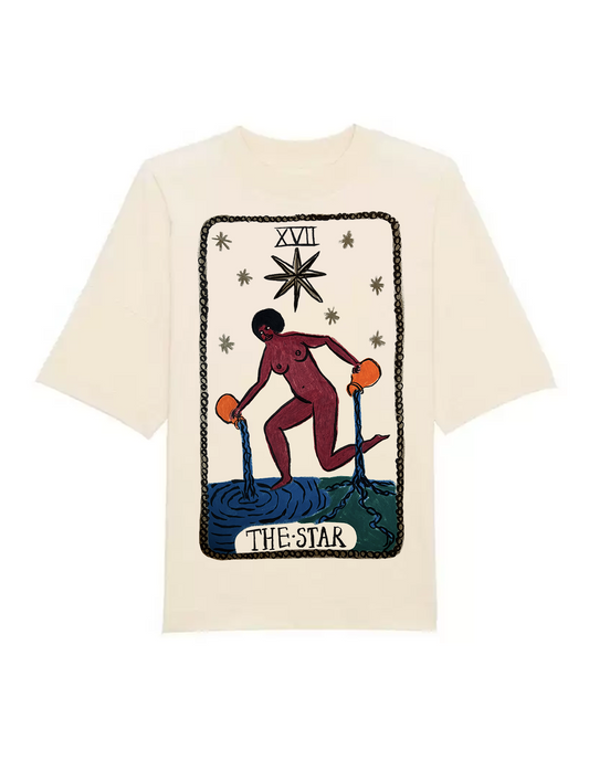 Tabby Booth Off-White Short Sleeve Star Tarot Tshirt