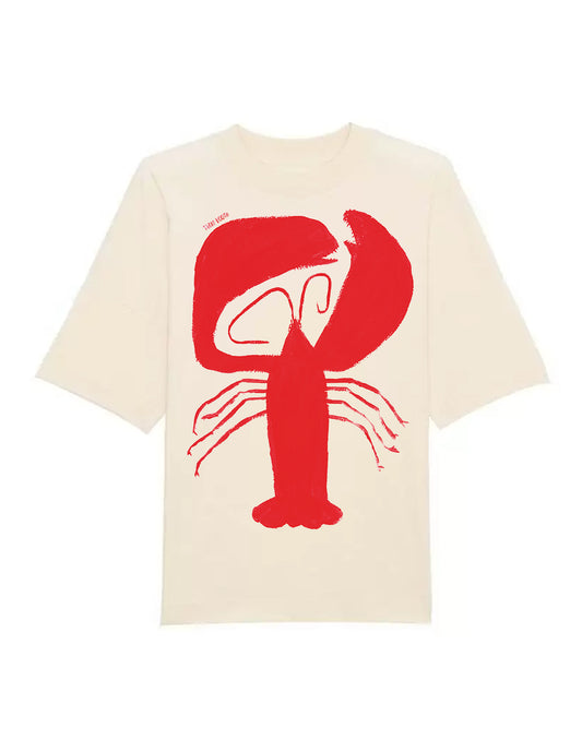 Tabby Booth Off-White Short Sleeve Lobster Tshirt