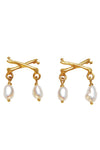 Claire English Rum Buccaneer Stud Earrings Gold