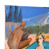 Chris Bruce Original Acrylic Painting • :ool Scene with Volcano