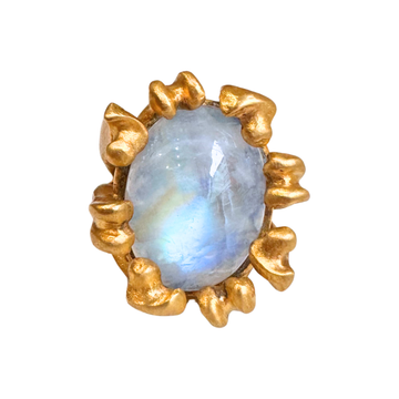 Claire English Bone Posey Gold Vermeil Moonstone Ring