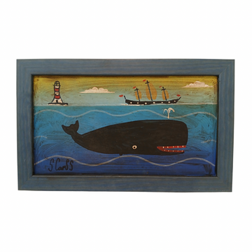 Steve Camps Original Framed Whale Painting