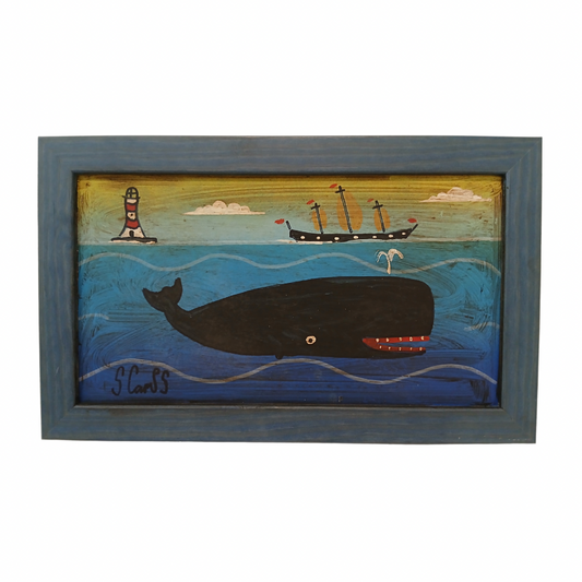 Steve Camps Original Framed Whale Painting