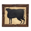 Tabby Booth Painting BULL in Vintage Frame