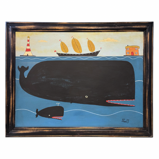 Steve Camps Original Framed Whale Painting
