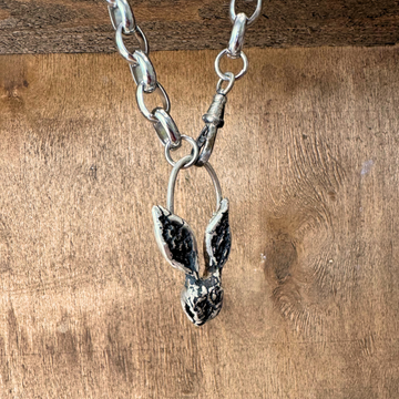 Joelle Poulos Hand Crafted Silver Rabbit Pendant Necklace